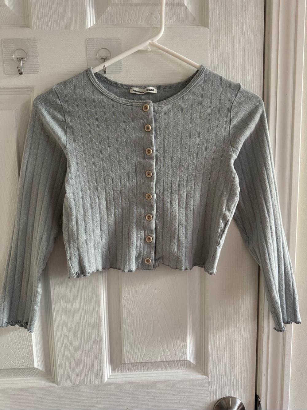 REFORMATION Pointelle Cardigan Sweater S